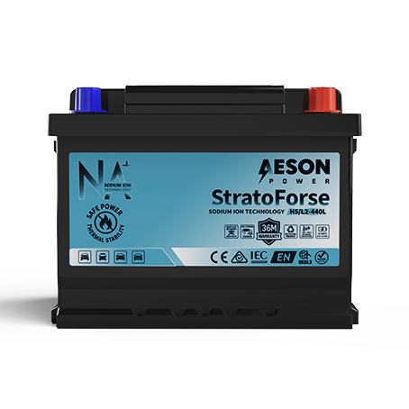 AESON StratoForse | H5/LN2 | Sodium Ion Vehicle Battery | 12V 450CCA 20AH