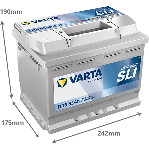 Varta Dynamic SLI 563400061 D15 H5/L2 610CCA 63Ah
