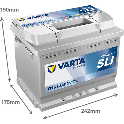 Varta Dynamic SLI 563400061 D15 H5/L2 610CCA 63Ah