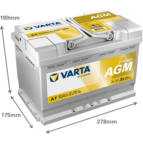 Varta Dynamic AGM 570901076 AGM-70 760CCA 70Ah