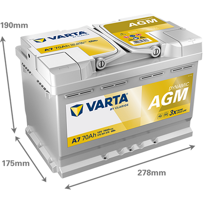 Varta Dynamic AGM 570901076 AGM-70 760CCA 70Ah