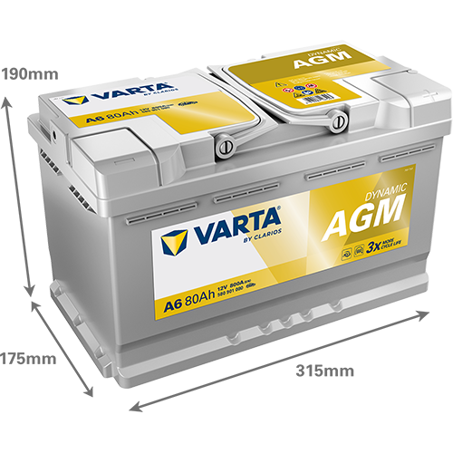 Varta Dynamic AGM 580901080 AGM-80 800CCA 80Ah