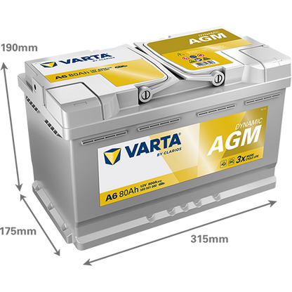 Varta Dynamic AGM 580901080 AGM-80 800CCA 80Ah